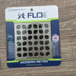 Modern Retro Brushed Nickel Shower Drain Cover - Brushed Nickel